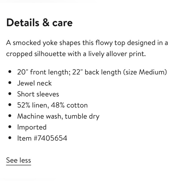 Free People Ruffled Up Top Linen Blend Navy/Gold Floral Smocked Flowy XS NWT - Picture 6 of 6